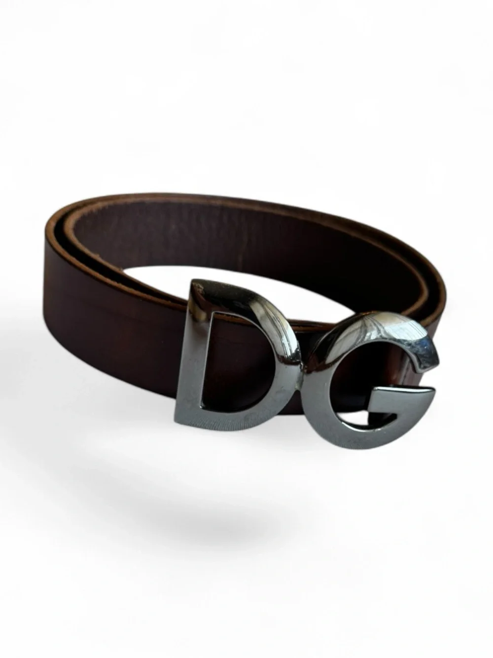 Dolce & Gabbana DG Logo Brown Leather Belt Size 95 (38) - Picture 12 of 13